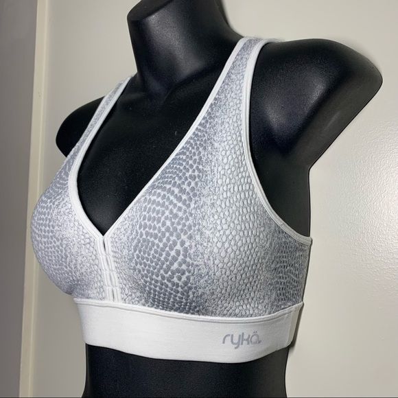 Rykä Small white snakeskin print active sports bra - Picture 3 of 10